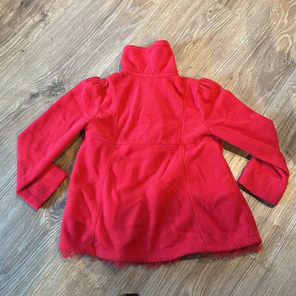 Red fleece jacket 5T girls easy snaps formal dressy - Picture 10 of 10